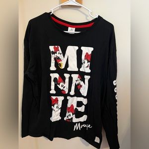 Disney XL Black Minnie Mouse Long Sleeve Shirt (D)